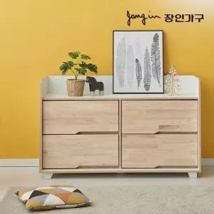[장인가구]뉴시드니 편백나무 4단 전도방지 1200 와이드서랍장