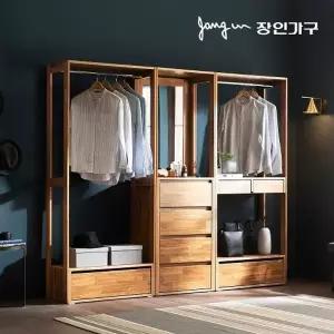[장인가구]세이 원목 드레스룸 2200 옷장 2단서랍 화장대