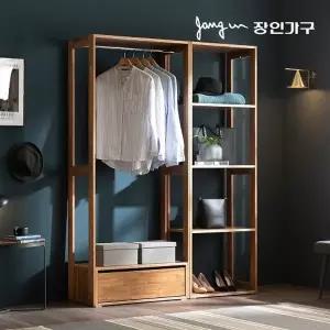 [장인가구]세이 원목 드레스룸 1400 옷장 서랍형 선반장