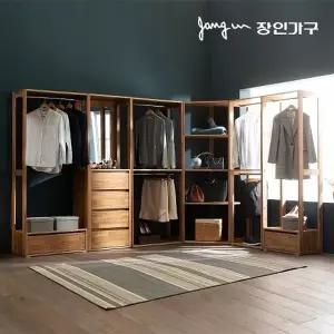 [장인가구]세이 원목 드레스룸 4000 옷장 1단서랍 화장대 코너형