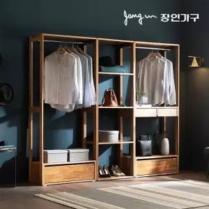 [장인가구]세이 원목 드레스룸 2200 옷장 2단서랍 선반장