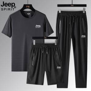 JEEP SPIRIT 여름 캐주얼 트레이닝복 세트 반바지 반팔티 조거팬츠 스포츠 운동복