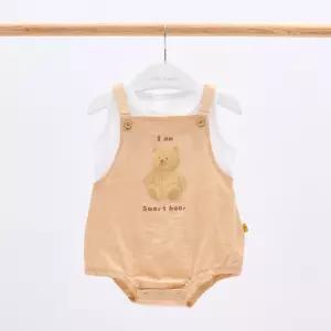 [달퐁]큐비앤맘 스마트베어 롬퍼 티셔츠 세트