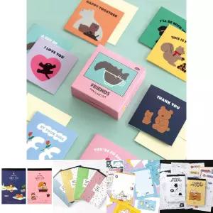 프렌즈 미니 카드 세트 대용량 편지지/패드 선물용 심플 팬시용 학교 학생 레터 메세지 편선지 편지