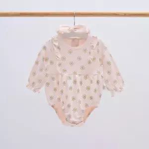 [달퐁]큐비앤맘 엘라플라워 바디슈트 헤어밴드 세트