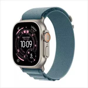 애플워치 울트라 3 셀룰러 49mm 내추럴 티타늄 케이스 라이트 블루 알파인 루프(M) MEWM4KH/A