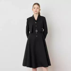 [롯데백화점]케네스레이디 오픈카라 자켓 레이어드 벨티드 원피스 (EWOPOK08)