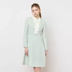 [롯데백화점]케네스레이디 배색 디테일 벨티드 미디 원피스 (EWOPPA02)