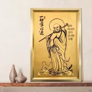 황금달마 보석십자수 달마도 금빛 대사 구슬 비즈십자수 풀다이아몬드 전체 부착 40x55cm