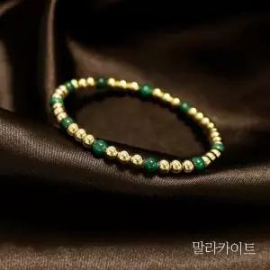 (골든클레프) 18K 천연석 비드볼 뱅글