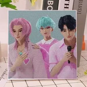 케이팝 데몬헌터스 보석 십자수 어린이 캐릭터 선물 DIY 루미 크리스마스 큐빅 케데헌