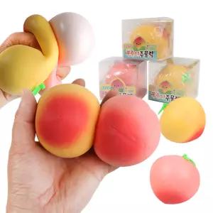 복숭아 말랑이 장난감 스트레스볼 촉감놀이 오감놀이 스퀴시 피젯 완구 -색상랜덤 1p