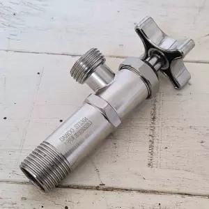 (45mm) 스텐 앵글밸브 관붙이 조절 밸브/배관/자재/부속/수도/세면대/수전/양변기/앵글/벨브/수도꼭지/연결