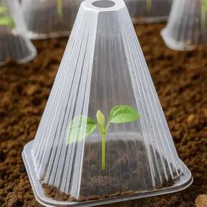 키템 텃밭 화단 정원 주말농장 모종 보호 커버 100p세트19x20cm 모종보호커버 모종판덮개