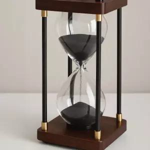 나무 프레임 고급 모래 시계 인테리어 탁상 타이머 1분 5분 거실 15분 사우나 30분 빈티지벽