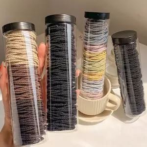 꽈배기 컬러 머리끈 100개세트 어린이 여성 헤어밴드 예쁜머리끈