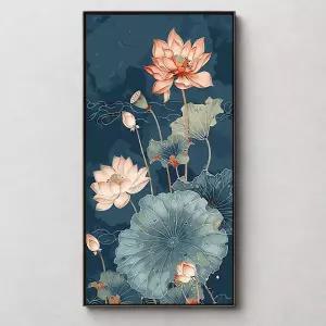 대형 유화그리기세트 연꽃그림 번 동양화 diy 꽃그림 색칠 40x80cm