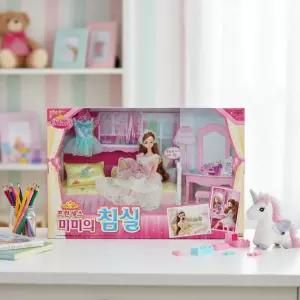 미미월드 프린세스 미미의침실 인형놀이 미미공주 침대 화장대 인형집 옷입히기 역할놀이