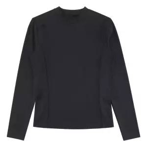 데상트 여성 골지 긴팔 티셔츠 SQ122PTL11BLK