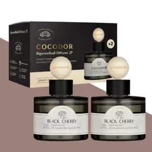 코코도르 프리미엄 빅우드볼 차량용 방향제 130ml 2개 세트 우디호텔향