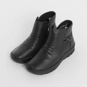 엄마옷 조이마담 A4473 주름라인 소가죽 앵글부츠 중년여성신발