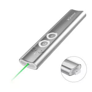 X-Pointer 무선 프리젠터 충전식 이미지 그린 레이저 포인터 에어마우스 PPT 리모컨 XPG300Y 실버