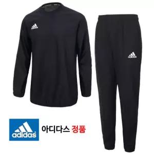 아디다스 크루넥 땀복 세트 블랙코팅 (ADISS02B-BLACK) 사우나슈트 다이어트 트레이닝복