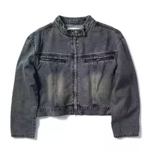 슈퍼서브워싱 크롭 데님 재킷 - 워시드 블루