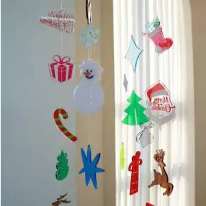 크리스마스 아크릴썬캐쳐 산타 크리스마스모빌/아가방/아이방/유아/아동/가정용/매장/카페/소품/공간/파티