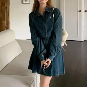 여성 데님 패션 허리 밴딩 포인트 편안한 청 원피스 (KYR-WFCB552)