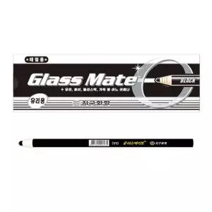지구화학 글라스메이트 검정색 12자루 유리용 축지식 색연필 1다스/다용도/블랙/필기/교육/채점/종이말이