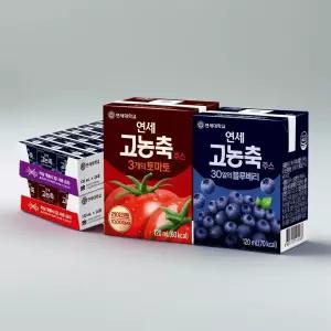 연세우유 고농축주스 3개의 라이코펜 토마토+30알의 블루베리 120ml, 48개 하루건강