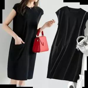 여자원피스 시원한 신축 여름 쿨 앞주머니 포인트 여성 원피스