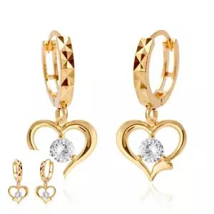 화이트데이선물 웨이브하트 귀걸이 (Gold-Pin) 14K