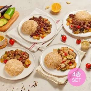 [NS홈쇼핑]고기 듬뿍! 단백질에 집중한 체육관 도시락 4종 세트[35296587]