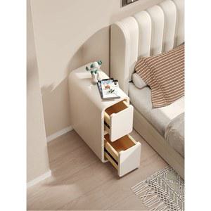 원목 틈새 협탁 수납장 좁은 탁자 베드 목재 침대옆 앤틱 견고한 월넛색 20CM