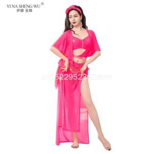 여성호환용 벨리댄스 발라디 드레스 그룹 민속 무호환용복 대회 공연호환용 태슬 장식의 샤피 로브 삼각형