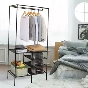 철제 스탠드 행거 조립식 선반형 다용도 드레스 룸 행거 수납 선반장 정리대 수납장 수납함 진열대 정리함