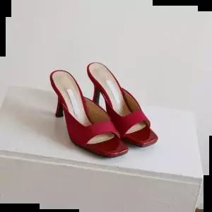 여성슬리퍼 국내제작 각코 브이라인 스트랩 뮬 여성 슬리퍼힐Y