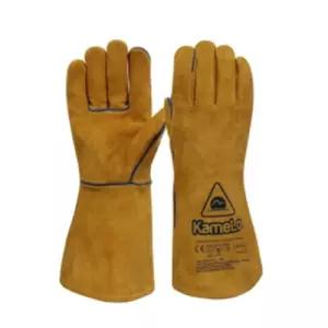 카멜로 용접장갑 내열 방열 안전 글러브 오지내피 가죽 작업 전피 천연 작업용 알곤 공구 용접용 티그