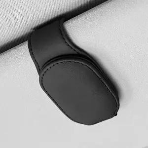 자동차 안경 홀더 바이저 거치대 보관 차량용 선글라스 클립 걸이 다용도 자석 카드 정리 가죽 소품