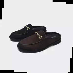 남성로퍼 남자 스웨이드 골드메탈 블로퍼 뮬 슬리퍼 직장인