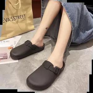 버클뮬 남자 여성 버클 포인트 슬리퍼 검정색 블로퍼 실내화