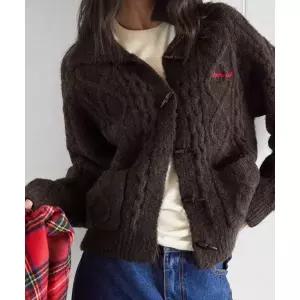 런던다다 토글 버튼 케이블 코랄 가디건 D.브라운 1913899