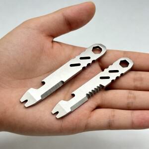 미니 스테인레스 스틸 다기능 프라이 바, 미니 EDC 육각 렌치, 병따개, 휴대용 야외 자전거 수리 도구