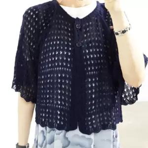 사각 빅사이즈여성가디건 여자가디건 볼레로 그물 여름