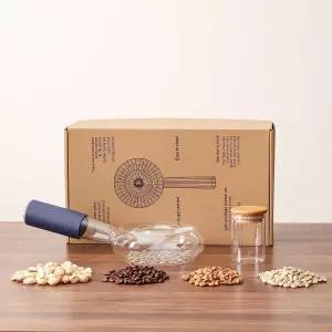 휴대용 유리 커피 원두 로스터 - 고보로실리케이트 수동 가정용 로스팅 키트 견과류와 원두의 소량