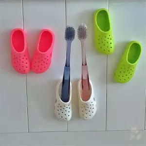 픽봄 미니 슬리퍼 칫솔걸이 5개 부착형 다용도 소품 거치대 펜홀더 귀여운칫솔걸이