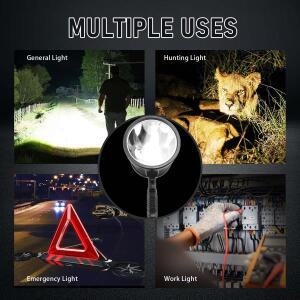 BOFFF 충전식 스포트라이트 100000 루멘 LED 휴대용 대형 손전등 슈퍼 브라이트 야외 태양광