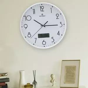 벽걸이 온습도 시계 모던 무소음 인테리어 온습도 벽 시계 디자인 거실용 아날로그 디지털 후크